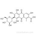 2-Anthracenecarboxylicacid, 7-bD-glucopiranosil-9,10-diidro-3,5,6,8-tetraidrossi-1-metil-9,10-diosso- CAS 1260-17-9